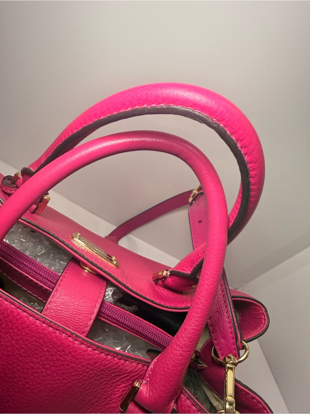 MICHAEL Michael Kors Sutton Medium Pink Pebbled Leather Satchel - Picture 4 of 13